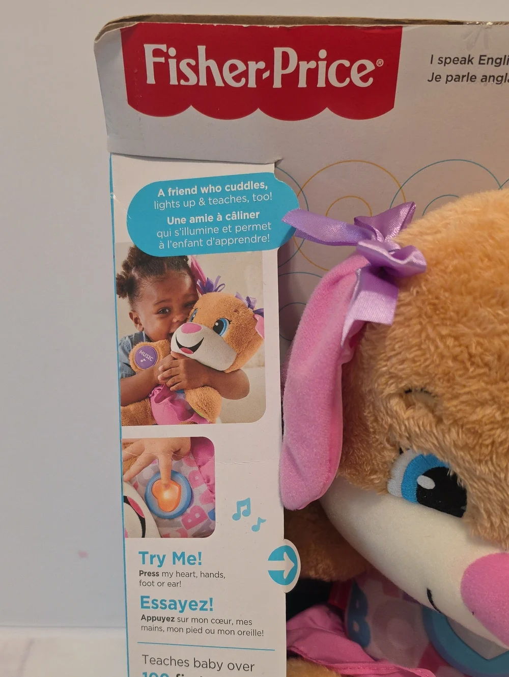 Fisher-Price Pink Plush Learning Puppy - Interactive Kids Toy
